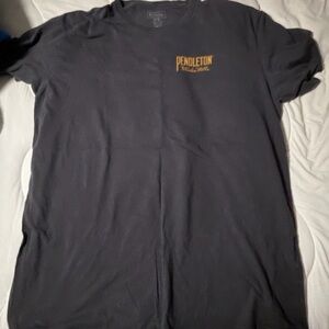 Pendleton Black Short Sleeve Tee with Gold Chest Logo